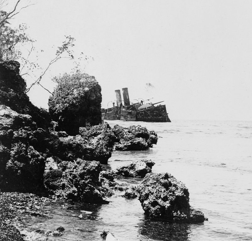 Wreck of the Almirante Ocquendo in 1899.