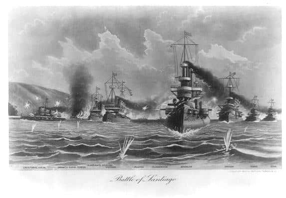 Engraving of the Battle of Santiago