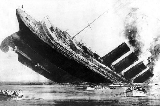 Lusitania sunk