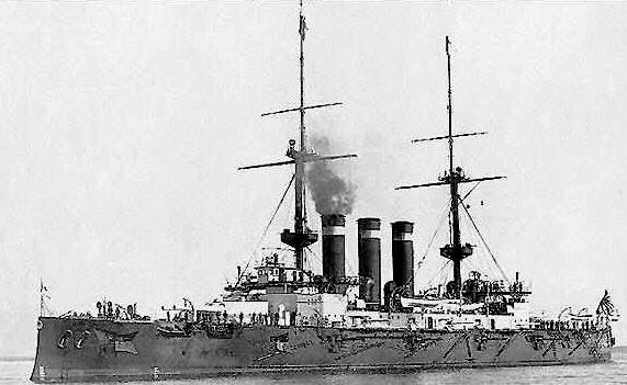 Japanese Battleships Hatsuse in harbor