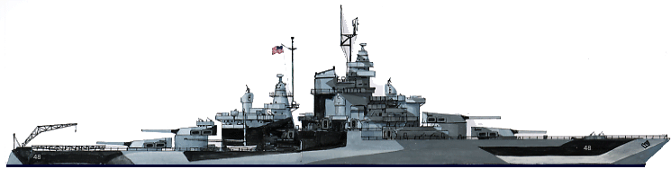 Le cuirassé USS Maryland en 1943