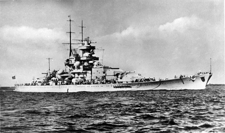 Gneisenau after her second bow refit in 1942