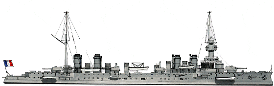 Armoured cruiser Gloire - Authors illustration