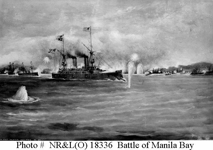 Engraving of the battle, USN archive photo funds
