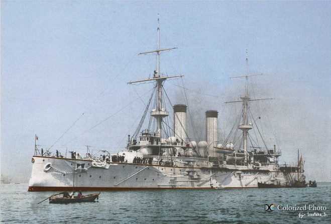 Battleship Tokiwa, colorized