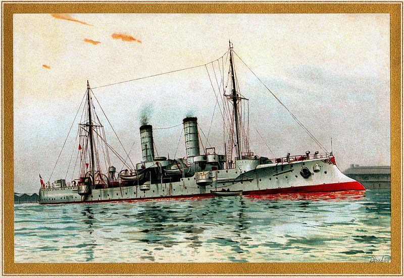 Nice lithography of the Gazelle in 1902