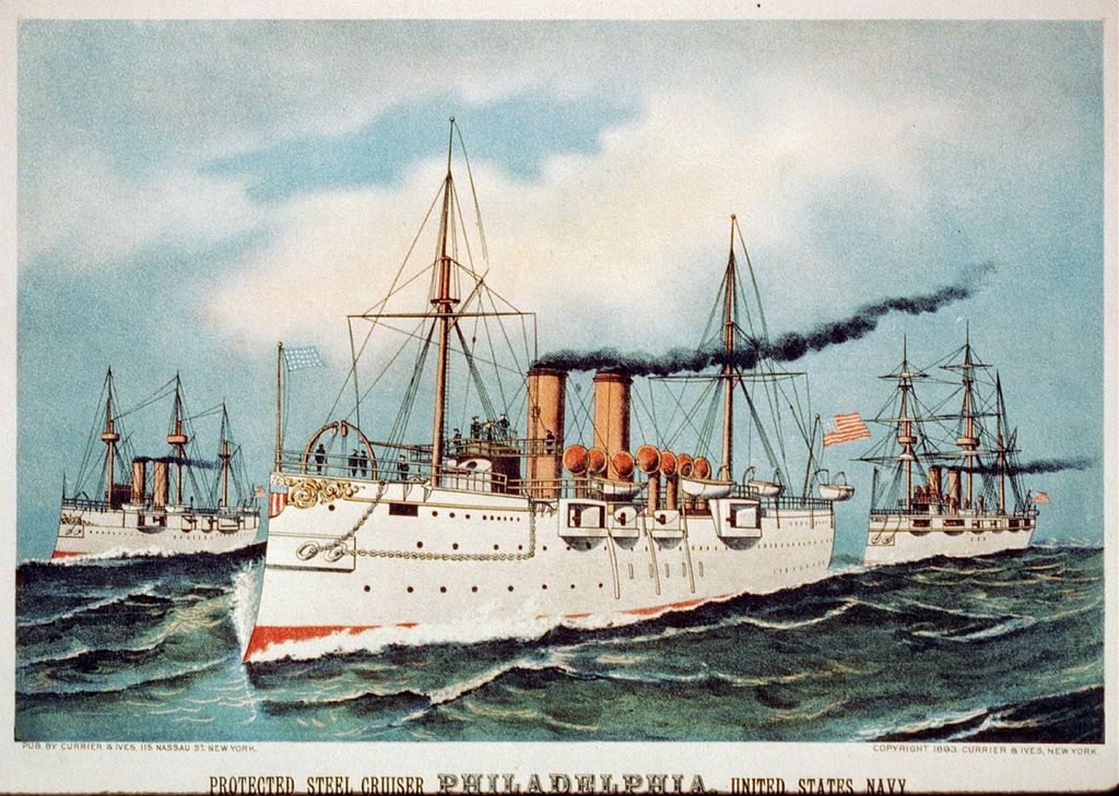 USS Philadelphia commemorative stamp naval review 1893