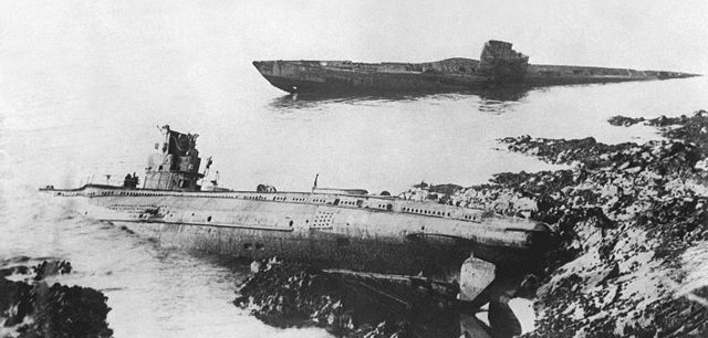 UB-86 grounded at Falmouth with another submarine in 1921