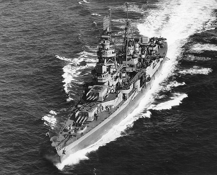 USS Augusta off Portland Maine 9 May 1945