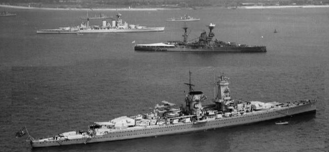 King Georges V celebrations Spithead - Hood, Resolution and Graf Spee