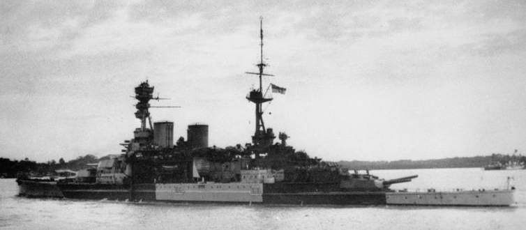 HMS Repulse leaving