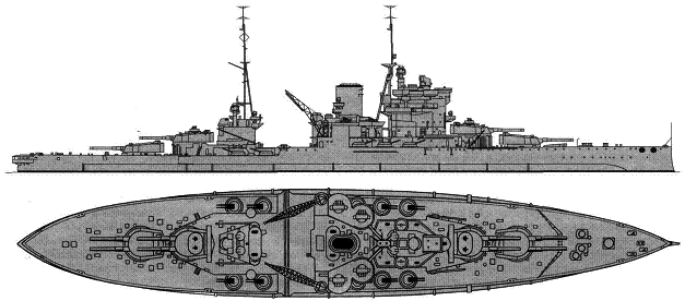 Blueprint of the Valiant and Queen Elisabth after reconstruction