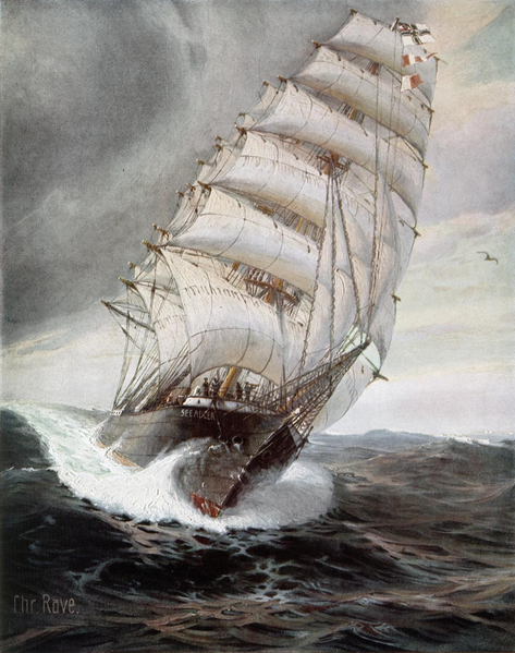 Seeadler bow, in heavy seas, 1916