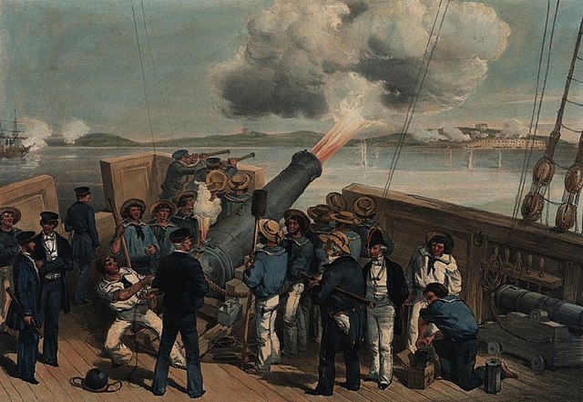 The bombardment of Bomarsund in the Baltic