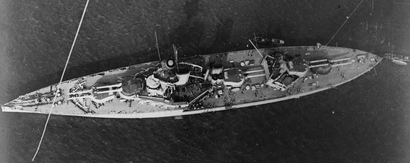 HMS King Georges V in the firth of Forth, aerial view