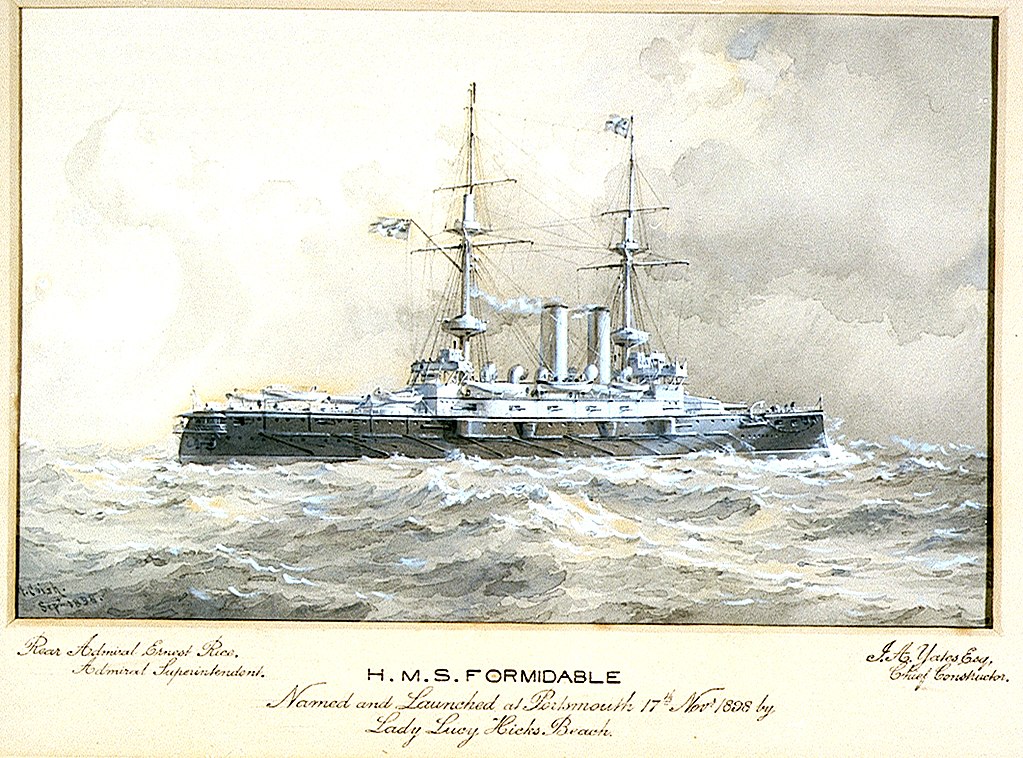 Aquarel of HMS Formidable
