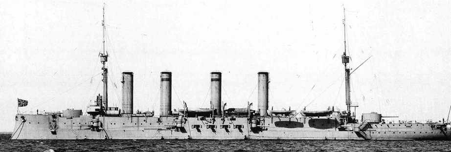 The Russian cruiser Pallada at anchor