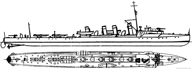 Blueprint of HMS Wale