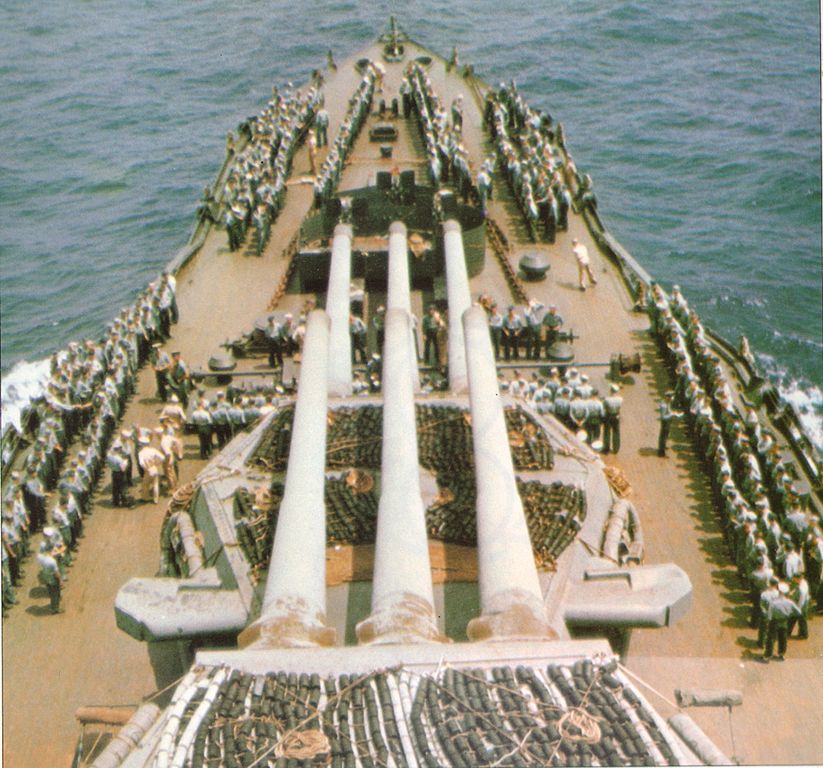 Forward deck showing the artillery
