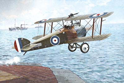 Camel F2F.1 taking off from HMS Furious