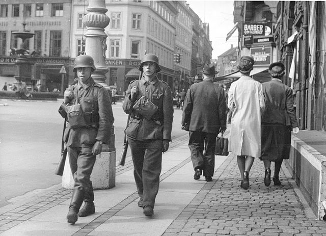 German occupying troops in Copenhague after the martial law was declared in August 1943