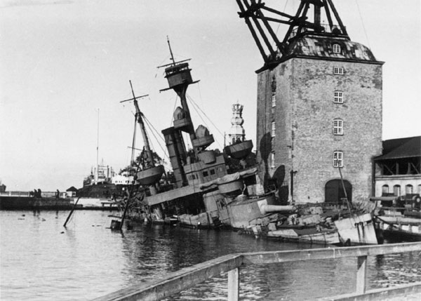 Peder Skram, sunk in the arsenal of Copenhague, August 1943