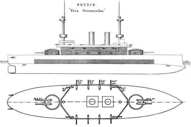 Brasseys diagram of the Tri Sviatitelia