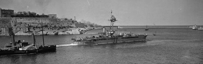 HMS Raglan leaving Malta to shell Brindisi