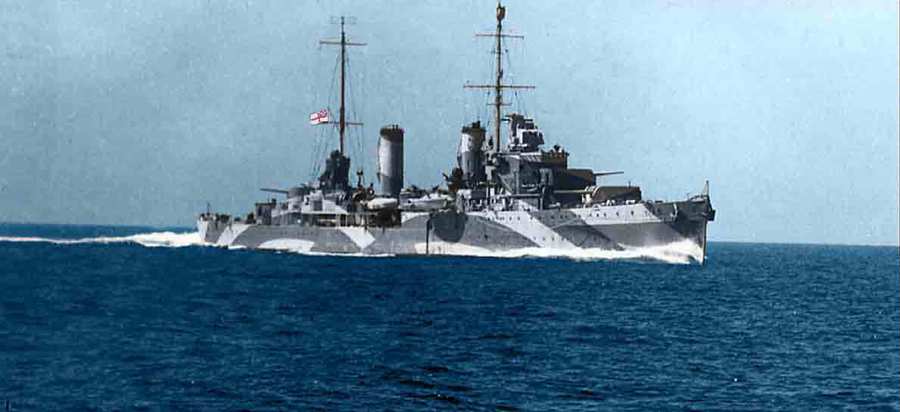 Rare color photo of HMAS Perth, date unknown