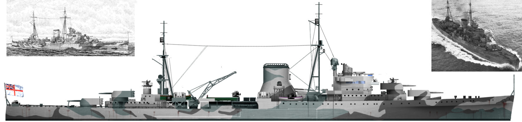 Authors HD illustration of HMS neptune in 1944