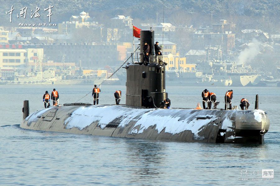 Ming class submarine in winter