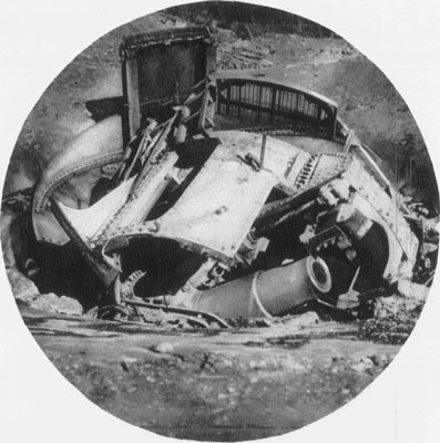 Bismarck battery devastated by Japanese fire