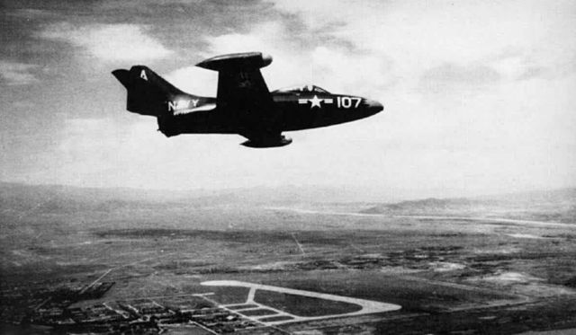 F9F-2 VF-721 over Yonpo air base