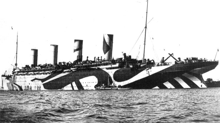 RMS Olmypic in razzle dazzle
