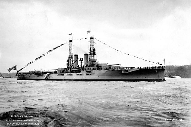 USS Florida at a naval review in 1911