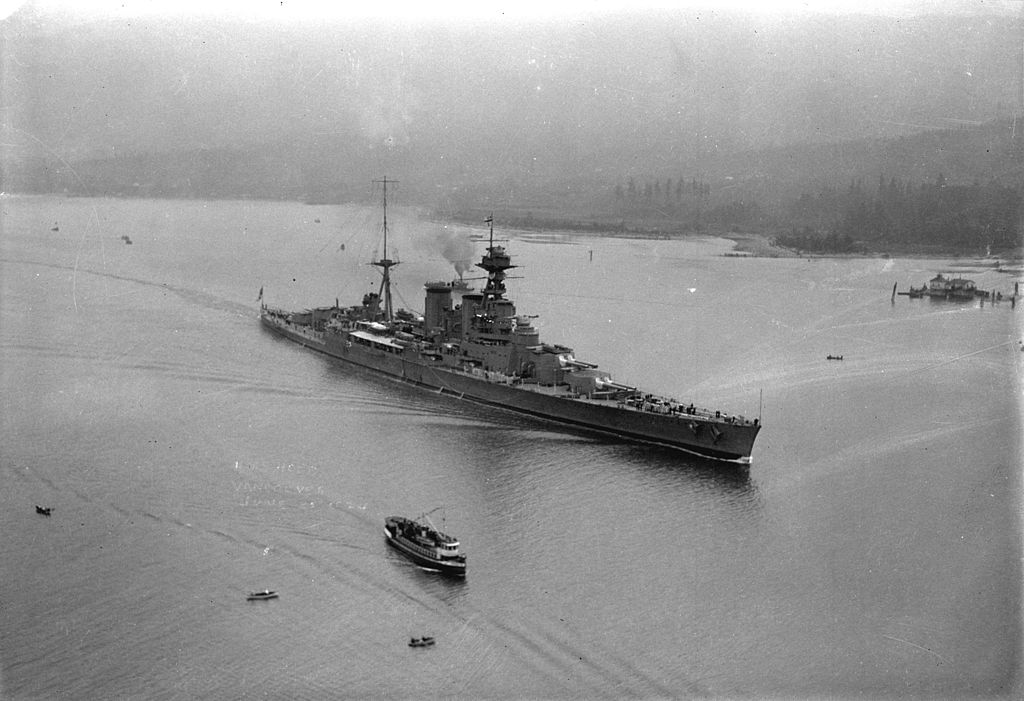 HMS Hood entering Vancouver