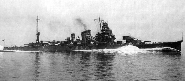 IJN Furutaka making her sea trials in 1939
