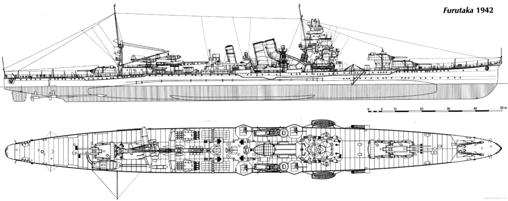 The Furutaka in 1942 - HD blueprint
