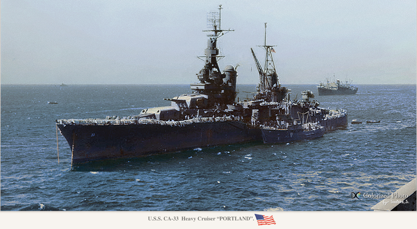 USS Portland, colorized by Hirootoko JR.