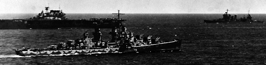 USS Atlanta escorting USS Hornet, with USS New orleans in the BG, 6 June 1942