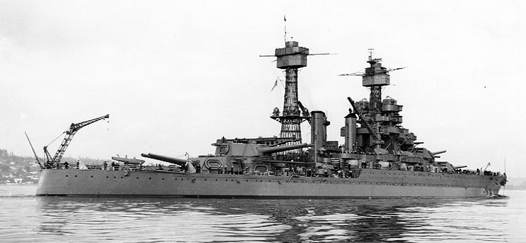 USS Maryland in 9 February 1942