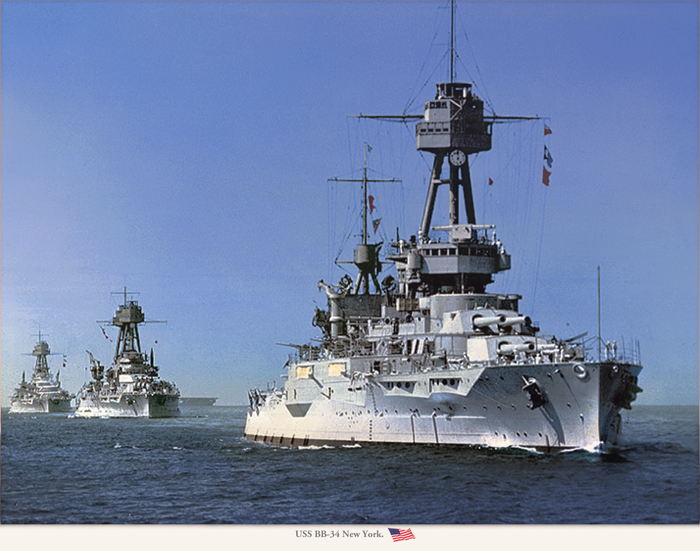 BB34 New York after the 1926 refit - colorized by Irootoko Jr