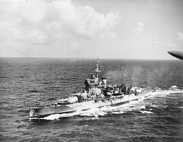 HMS warspite in the Indian ocean