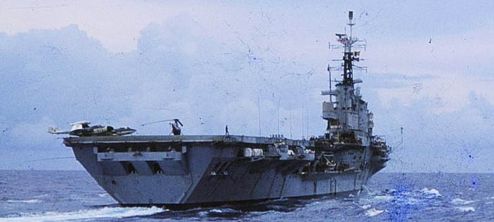 stern of HMS Centaur underway to Ceylon