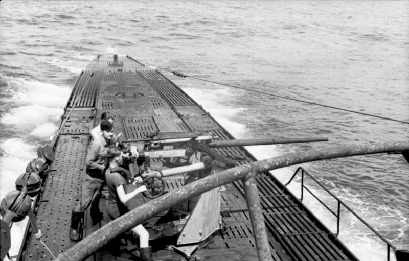 U-103 firing its main gun