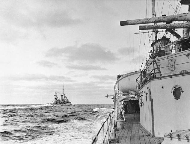 HMS Achilles as seen from HMS Ajax