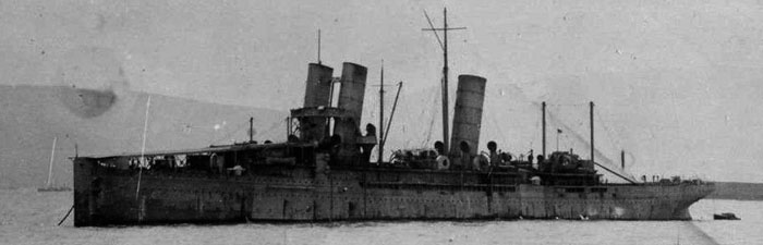 HMS Campania in 1916, showing her modifications