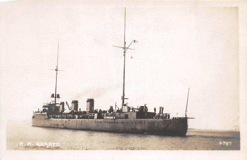 Italian cruiser Quarto - Postcard