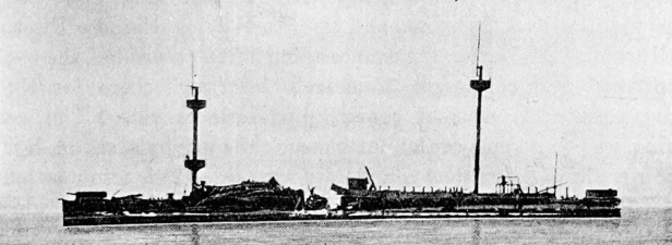 A crippled Ting Yuen after the night torpedo attack