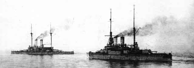 Rostislav and Tri Svititelia in fleet exercises